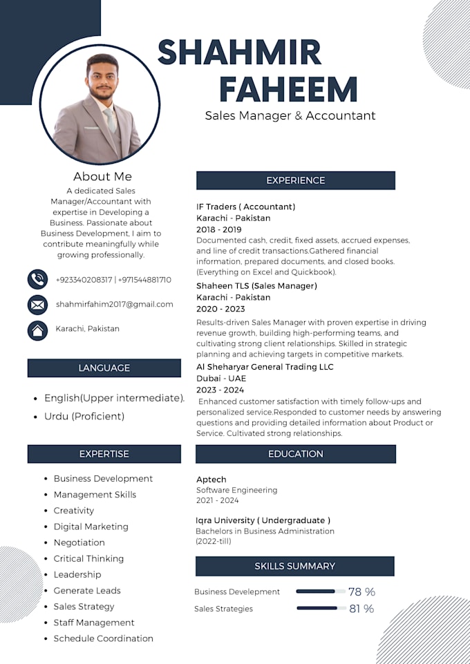 Gig Preview - Create professional resume for you