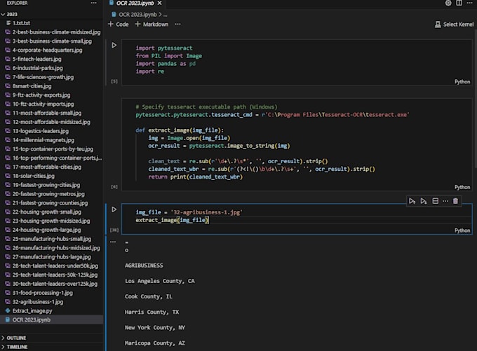 Bestseller - do image to csv file using ocr in python for you