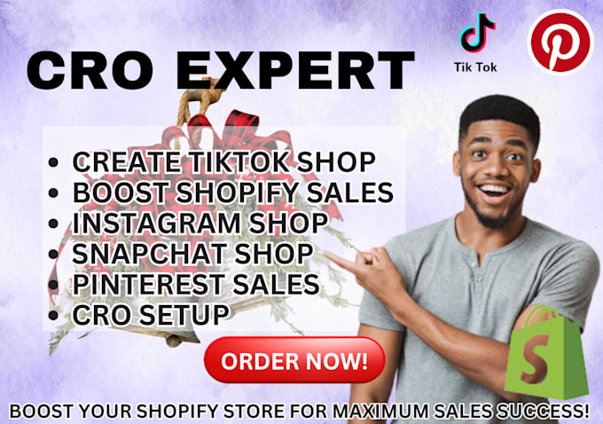 Gig Preview - Create tiktok shop, boost shopify sales, instagram shop, snapchat shop , cro