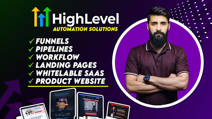 Gig Preview - Build gohighlevel sales funnel, landing page and  automation