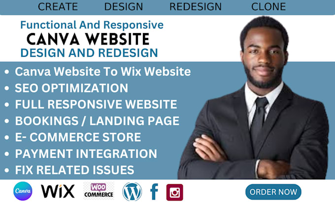 Gig Preview - Design webflow website, migrate and redesign canva website to webflow, wix, duda