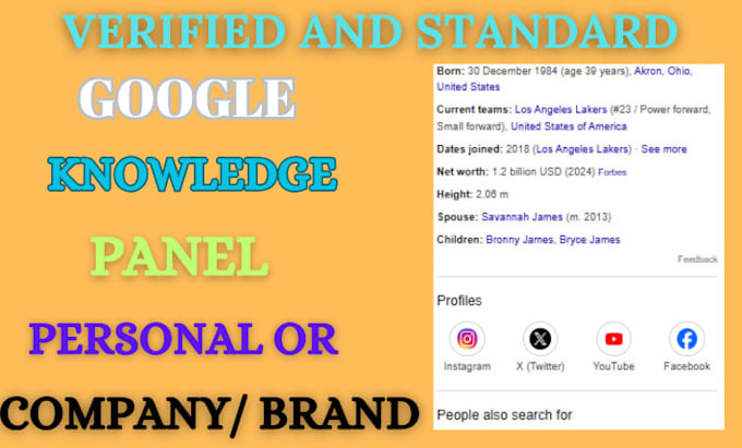 Gig Preview - Create a verified google knowledge panel for personal or business