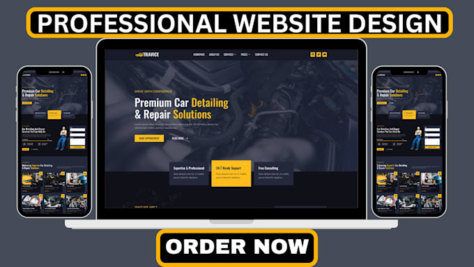 Gig Preview - Car detailing website auto detailing website car wash website auto repair websit