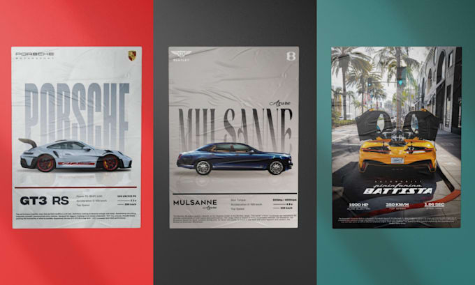 Bestseller - do custom professional cars and bike poster designs