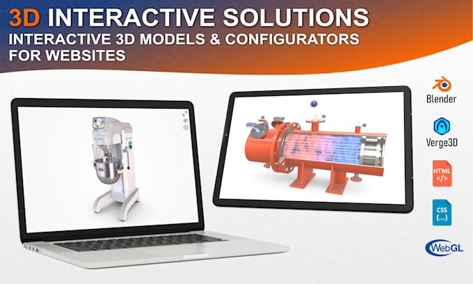 Gig Preview - Do interactive 3d models and 3d configurators for website with verge3d, webgl