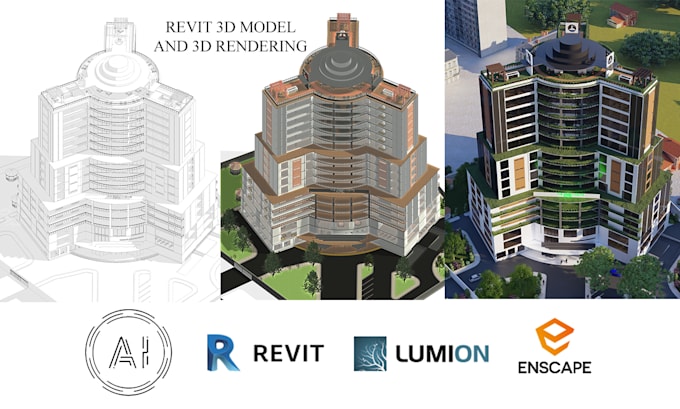 Gig Preview - Do 3d modeling in revit, architectural 3d rendering