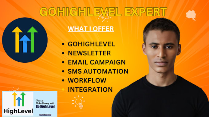 Gig Preview - Gohighlevel ghl go higher level workflow sales funnel landing page clickfunnels