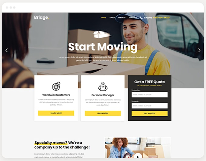 Gig Preview - Moving  storage relocation company website design