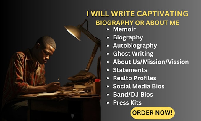 Gig Preview - Write a flawless biography or bio