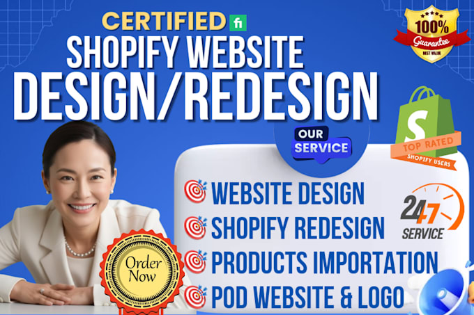 Gig Preview - Shopify website redesign shopify website design shopify store redesign