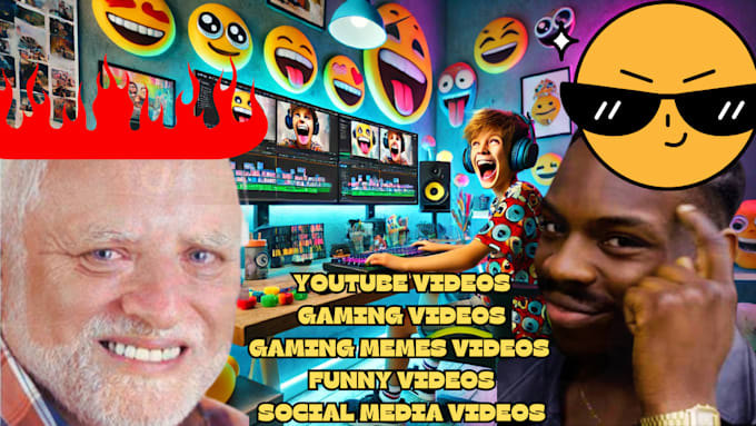 Gig Preview - Edit a funny gaming video with memes for youtube and tiktok