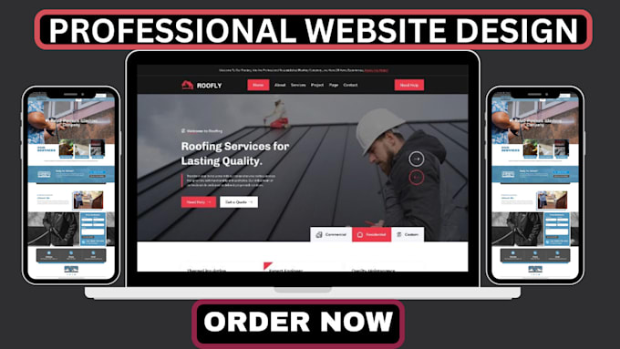 Gig Preview - Pressure washing website, roofing website ,hvac website electrical website