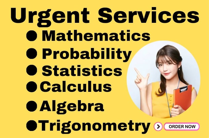 Gig Preview - Help you in math algebra statistics calculus and trigonometry