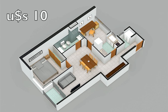 Gig Preview - Do your isometrical 3d renderings and 3d floor plans