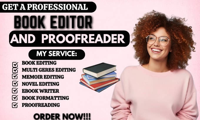 Gig Preview - Proofread and developmental edit novel, book editor, fiction, nonfiction memoir