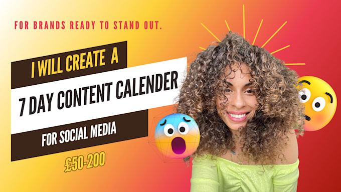 Gig Preview - Create a 7 day content calender for social media