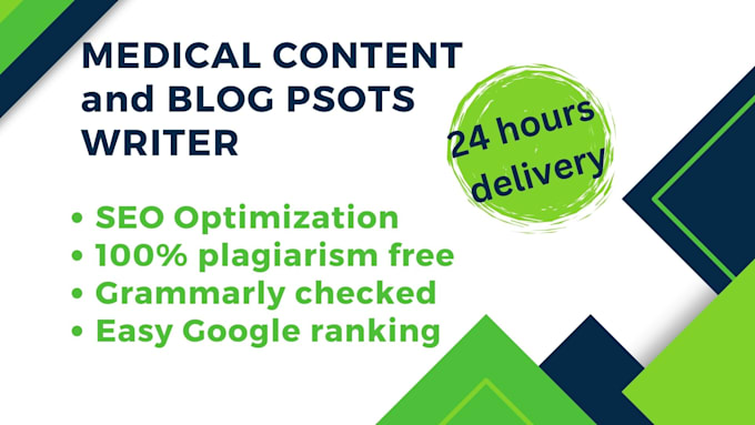 Gig Preview - Write SEO health and medical articles and blogs as a doctor