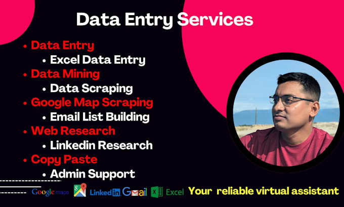 Gig Preview - Do accurate data entry, web research, copy paste as your virtual assistant