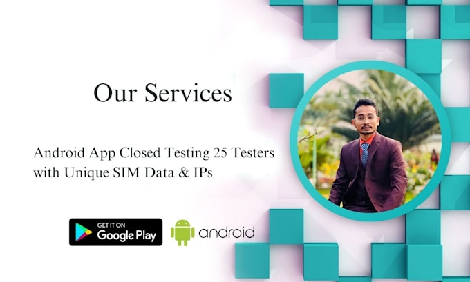 Gig Preview - Test your android app closed testing 25 testers with unique sim data