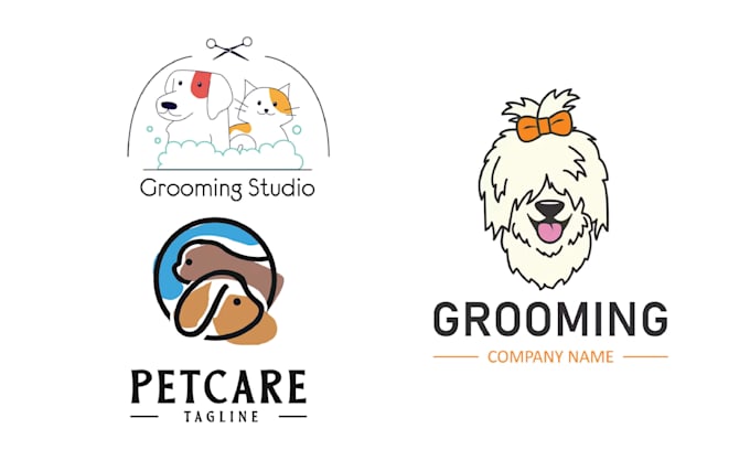 Gig Preview - Make hand drawn pet shop dog pet grooming logo