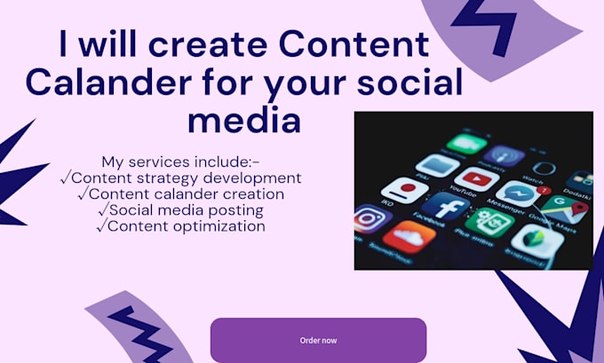 Gig Preview - Create engaging content calander for your social media