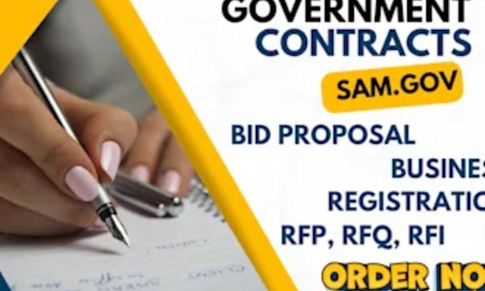 Gig Preview - Do government contract respond to rfp rfq sam gov registration