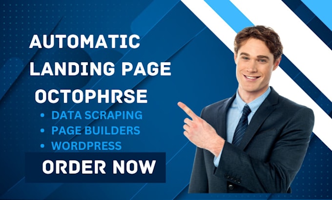 Gig Preview - Do automatic landing page octophrse data scraping landing page builder website