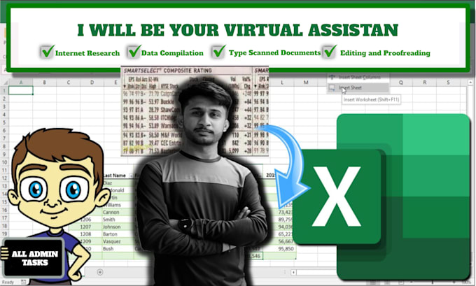 Gig Preview - Be your personal virtual assistant web research, data entry, and all admin tasks