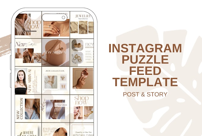 Gig Preview - Design aesthetic puzzle feed instagram and canva templates