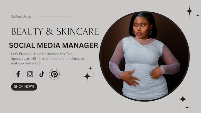 Gig Preview - Beauty and skincare social media manager, instagram posts content creator