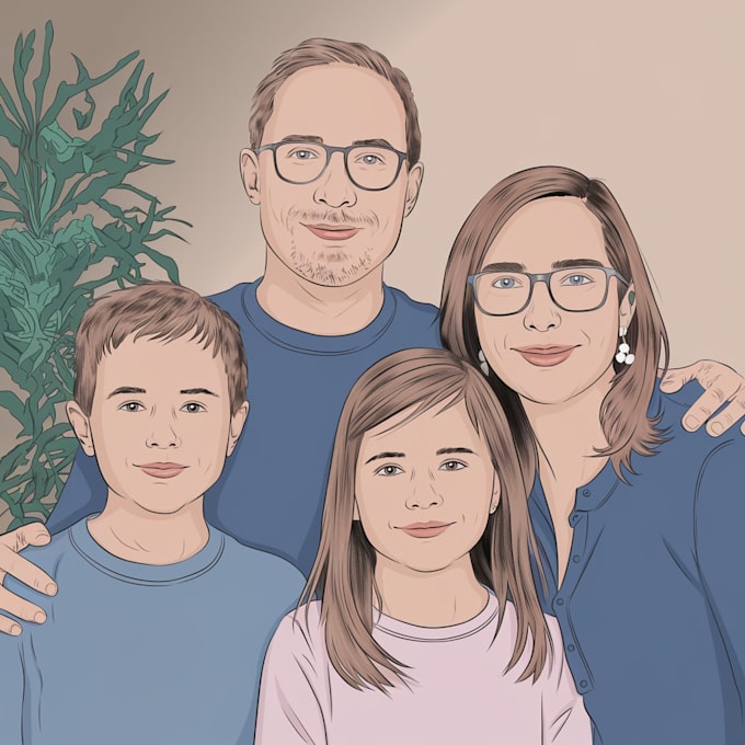 Gig Preview - Draw family or couple portrait