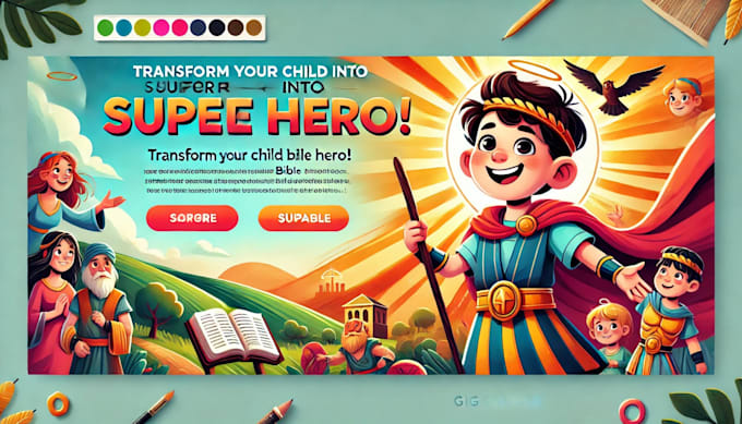 Gig Preview - Illustrate your child as a super bible character