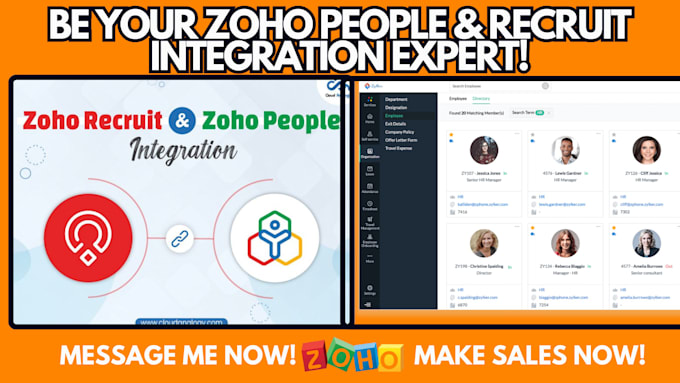 Gig Preview - Provide complete zoho people and recruit integration