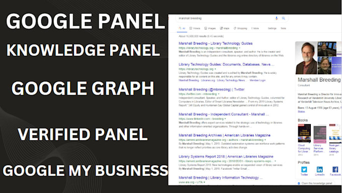 Gig Preview - Create a lifetime google panel, g0ogle graph, for artist, individual and company