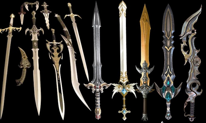 Gig Preview - 3d cosplay weapons 3d sword design armor 3d props axe dagger knives 3d printing