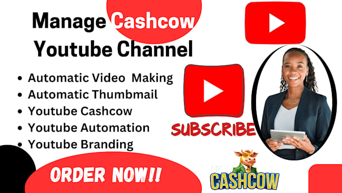 Gig Preview - Create automated cash cow, cash cow channel, cash cow youtube, cash cow video