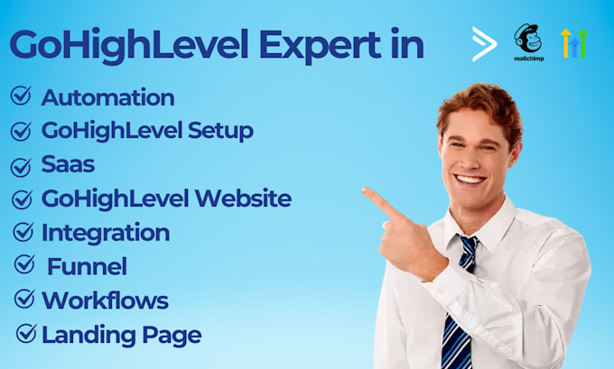 Gig Preview - Setup gohighlevel workflows, automation, sales funnel, website