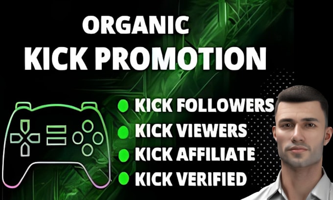 Bestseller - promote your kick channel organically to get real followers and active viewers