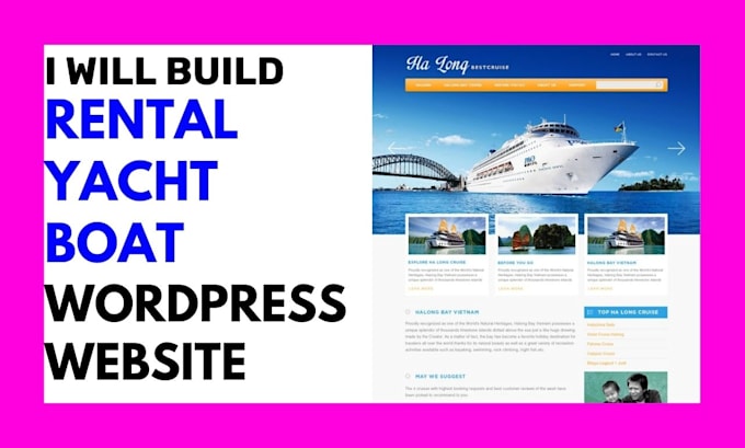 Gig Preview - Build highly converting seo optimized yacht rental boat rental marine website