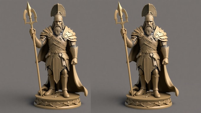 Gig Preview - Sculpt 3d character model, dynamic model, 3d bust, 3d knight, 3d amor with stl