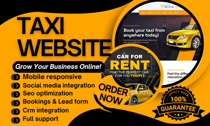 Gig Preview - Design taxi booking limousine chauffeur car rental auto dealership car website