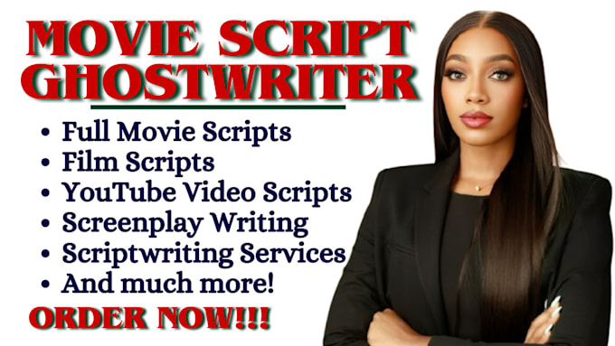 Gig Preview - Do script writer movie scriptwriting screenplay script writing film scriptwriter