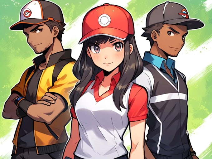 Gig Preview - Make you as a pokemon trainer and your team with background