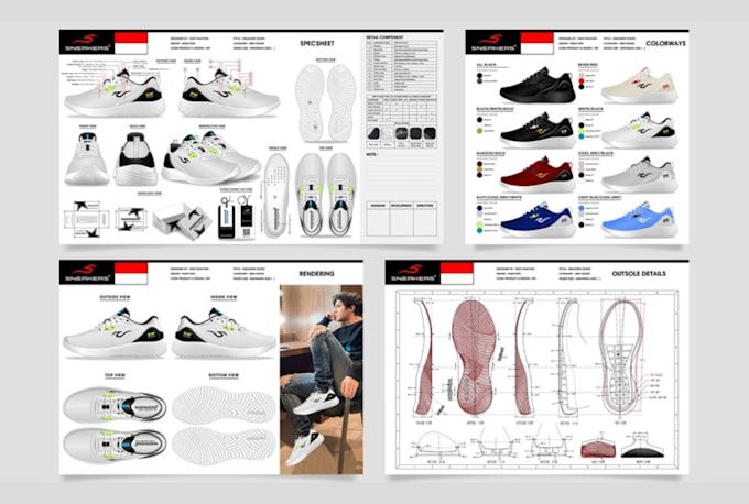 Gig Preview - Design modern footwear with full rendering packages for manufacturing