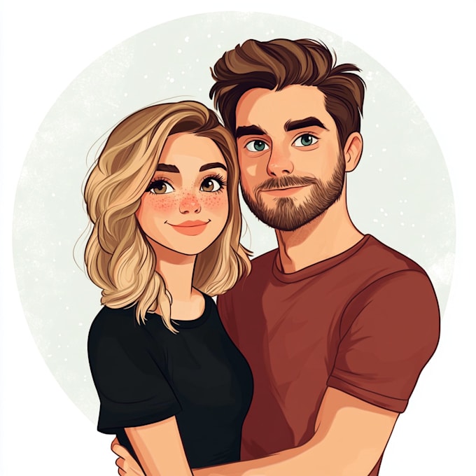 Gig Preview - Draw you cute lovely disney couple portrait