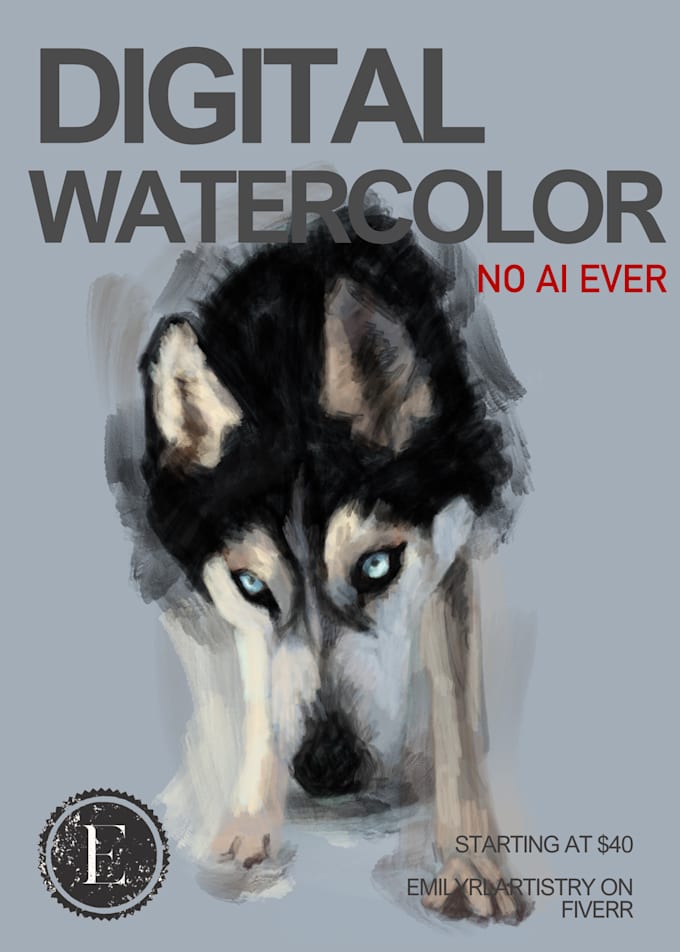 Gig Preview - Create a digital watercolor of your pet