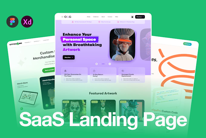 Gig Preview - Design high converting saas landing page