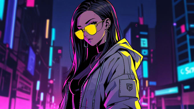 Gig Preview - Draw cyberpunk anime style illustration or fan art