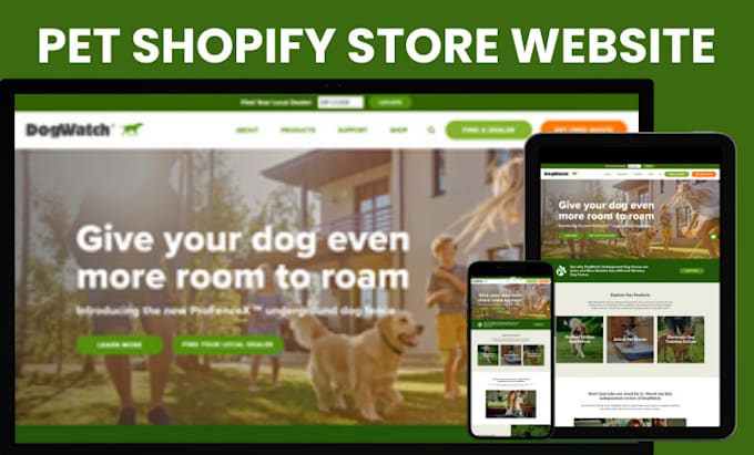 Gig Preview - Pet shopify store pet store website pet store pet dropshipping store