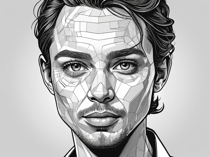 Gig Preview - Create a detailed vector art portrait black and white